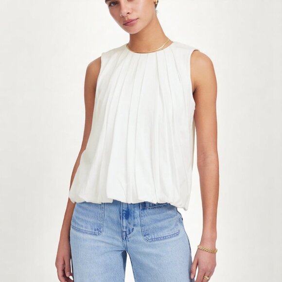 Madewell Tops - Madewell Sleeveless Crewneck Bubble Top Size L